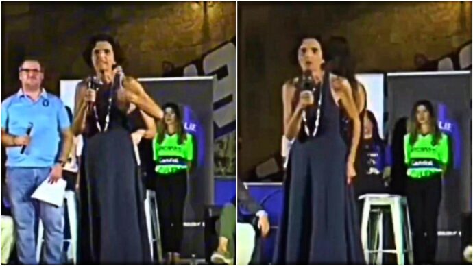 Bisceglie, l’assessora si impunta alla presentazione della squadra: “Non me ne vado se non mi fate parlare e la smettete di fischiarmi” – Video