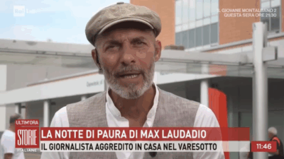 Copertina di “Il mio aggressore era esperto di arti marziali. È un tossicodipendente che conosciamo. Ho fatto gli esami alla gola e gli edemi si stanno assorbendo. La voce sta tornando”: così Max Laudadio