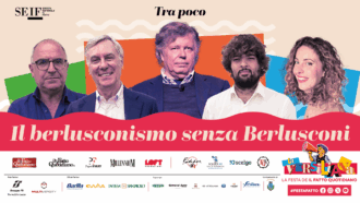 Copertina di “Il berlusconismo senza Berlusconi”, Pino Corrias, Massimo Fini, Paola Zanca con Gianni Barbacetto e Giacomo Salvini