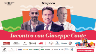 Copertina di Giuseppe Conte alla Festa del Fatto. L’intervista con Luca De Carolis e Peter Gomez