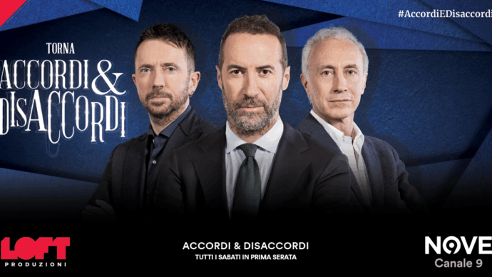 Esordio da record per “Accordi e Disaccordi”: 405 mila spettatori e il 3,4% di share. Il Nove è il settimo canale nazionale durante la messa in onda