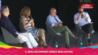 Copertina di “Il berlusconismo senza Berlusconi”: Corrias, Fini e Zanca con Barbacetto e Salvini