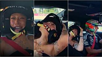 Copertina di Le urla di Peggy Gou durante il giro di pista con Kimi Antonelli. Il pilota alla dj: “È tutto ok?” | Video