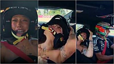 Copertina di Le urla di Peggy Gou durante il giro di pista con Kimi Antonelli. Il pilota alla dj: “È tutto ok?” | Video
