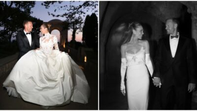 Copertina di “Non c’era eleganza, solo eccesso. Il bianco alle seconde nozze è un errore, un abito così da principessa è da ragazzina: troppo per una donna della sua età”: l’esperta di galateo “boccia” Ilary Blasi