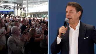 Copertina di Conte omaggia Di Battista: “Dibba, siamo con te, torna con noi. Forza, fai presto”. A Nova lunghissimo applauso e platea in piedi