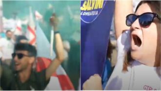 Copertina di Pontida si spacca quando sale sul palco Romeo: cori pro e contro Salvini. E nel pratone c’è anche chi distribuisce fischietti