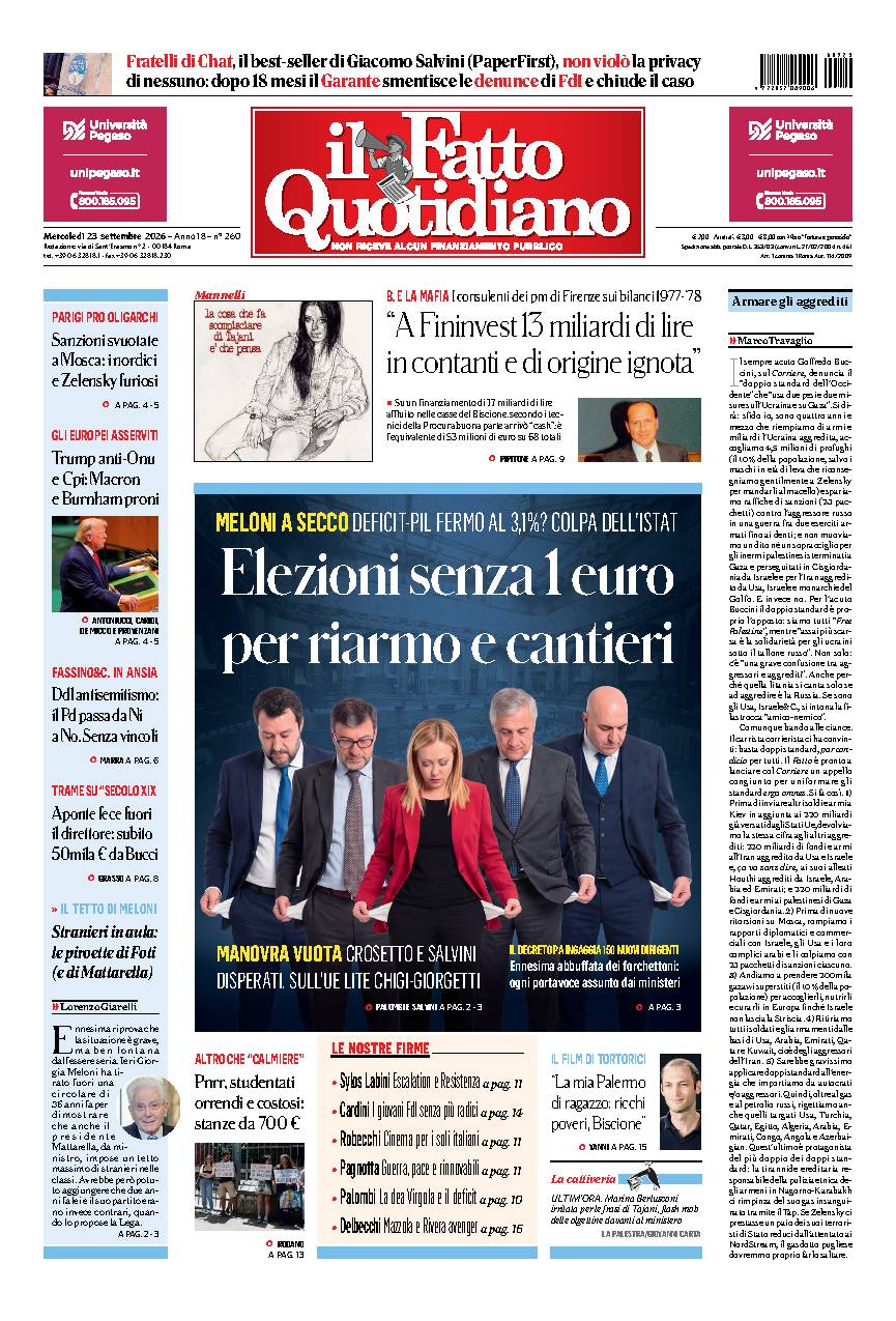 Copia del giorno de Il Fatto Quotidiano