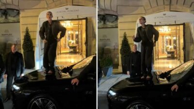 Copertina di Céline Dion balla a piedi nudi sul cofano di un’auto a Parigi: l’esibizione a sorpresa con i fan – VIDEO