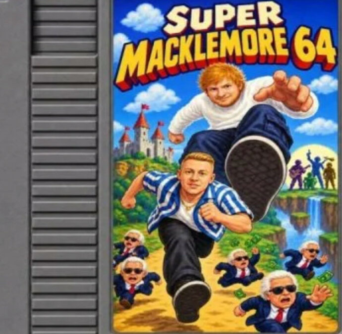 Macklemore ed Ed Sheeran finiscono in un videogioco: il rapper deve sfuggire a una versione gigante del cantante