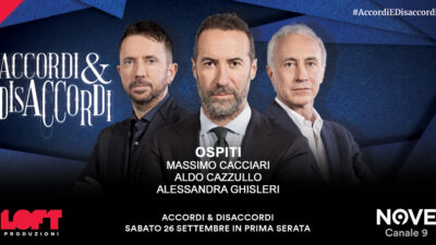 Copertina di Cacciari, Cazzullo e Ghisleri ospiti di Sommi ad Accordi&Disaccordi sabato 26 settembre. Con Travaglio e Scanzi