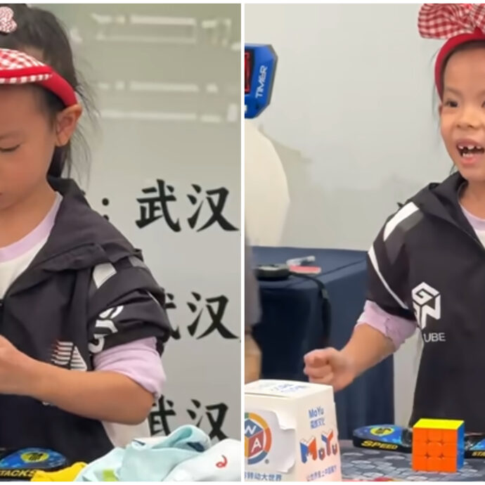 Sei anni, un cubo di Rubik e due record mondiali in tre giorni: la bimba prodigio che sta stupendo il mondo