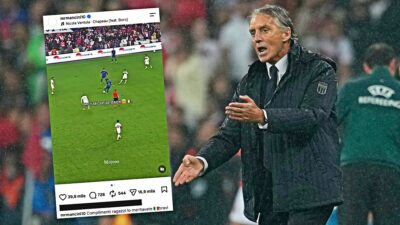 Copertina di Mancini posta il video con le giocate dell’Italia e sceglie la canzone di Nicola Ventola, così si complimenta con gli azzurri: “Ve lo meritavate”