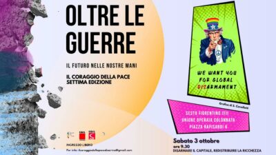 Copertina di “Oltre le guerre. Il futuro nelle nostre mani”. Quattro giorni di dibattiti e lezioni su conflitti, pace e soluzioni diplomatiche