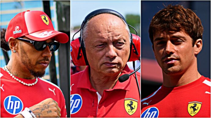Hamilton e Leclerc difendono Vasseur: “Non si muove, puntate il dito contro chi sta più in alto. Troppe voci negative intorno a noi”
