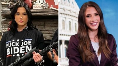 Copertina di Beni Rae Harmony nuova addetta stampa di Trump: sui social virale la sua foto col fucile e la maglietta “Fu** Biden”