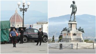 Copertina di Bombola di gas trovata sotto il David al piazzale Michelangelo a Firenze. “Era inoffensiva”