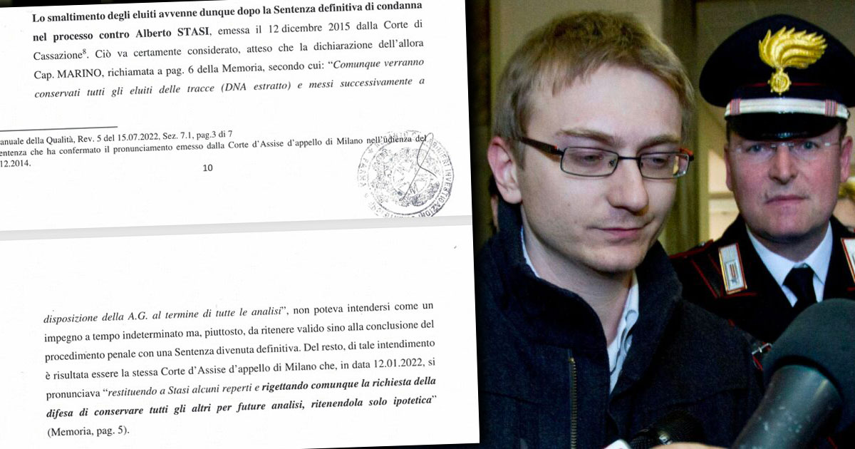 gli estratti di dna smaltiti dopo la sentenza definitiva di stasi la risposta del ris alla procura di pavia e la differenza tra reperti ed eluiti da Ilfattoquotidiano.it gli estratti di dna smaltiti dopo la sentenza definitiva di stasi la risposta del ris alla procura di pavia e la differenza tra reperti ed eluiti