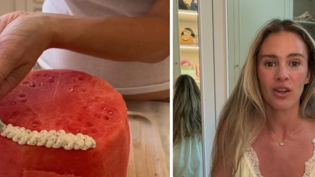 “Non voglio che mia figlia mangi zuccheri raffinati, così per il suo primo compleanno le ho preparato una torta di anguria e midollo osseo. La adora”: la ricetta dell’influencer divide i social. “Sembra fatta per un cane”