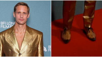 Copertina di “Prendo un sacco di droghe e poi vedo cosa mi viene in mente, quale ispirazione trovo”: Alexander Skarsgard con le scarpe trasparenti sul red carpet