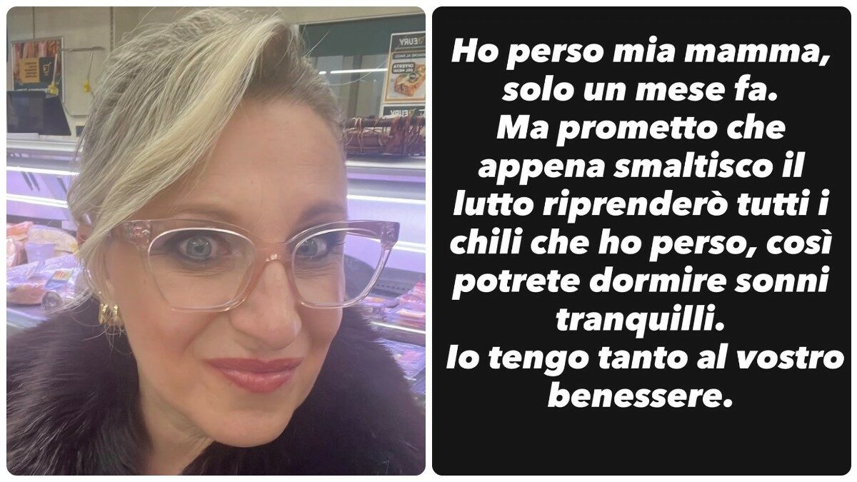“Ho perso mia mamma, solo un mese fa. Ma prometto che appena smaltisco il lutto riprenderò tutti i chili che ho perso”: la risposta di Katia Follesa agli haters