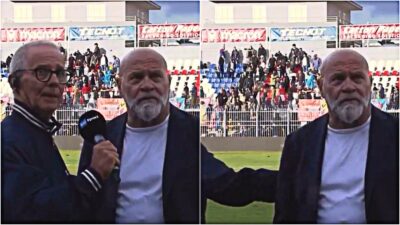 Copertina di Scena surreale su Rai 2: Cosmi interrompe l’intervista per gli insulti dalla tribuna, il giornalista fugge via
