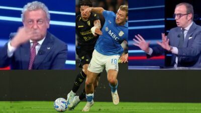 Copertina di “Non possiamo dire che Hojlund si è buttato”. “Non si può fare perché è per il Napoli”: lite in tv tra Sabatini e Trevisani