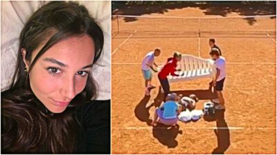 Copertina di Paura per Eleonora Alvisi: si accascia in campo dopo l’infortunio e urla di dolore. In campo c’è una panchina per soccorrerla