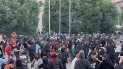 Copertina di Milano, lancio di sassi e petardi contro la polizia: il caos e gli scontri in piazza Duomo – Video