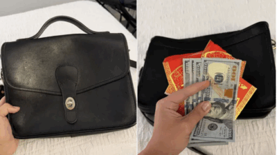 Copertina di “Credo che fosse destino che trovassi esattamente la cifra che mi serviva”. Compra per 30 euro una borsa usata in un mercatino, poi l’incredibile scoperta: all’interno c’era una busta piena di soldi