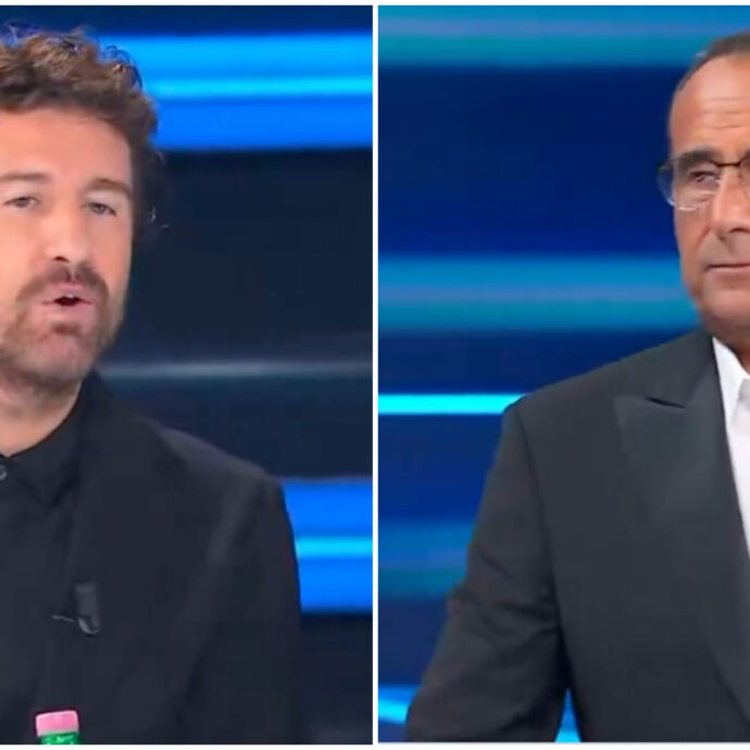 “Sarebbe bello se ci mettessimo nei panni degli autotrasportatori. È un momento difficile, siamo tutti tali e quali”: così Siani. Carlo Conti aggiunge: “Non siamo uguali a chi ha fatto violenza nei negozi rubando e basta”