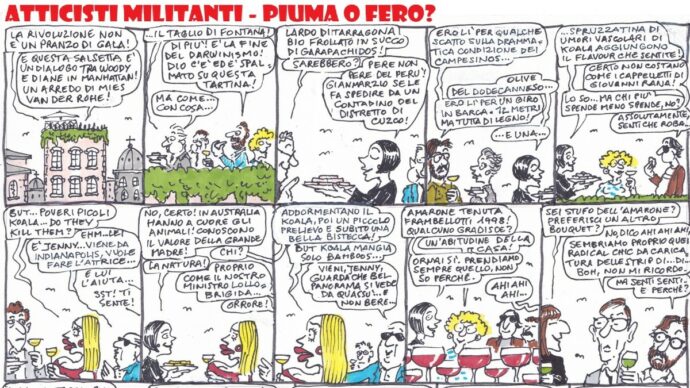 Atticisti militanti: piuma o fero? – La striscia di Stefano Disegni