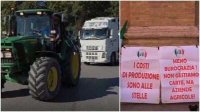 Copertina di La protesta di tir e trattori continua: cori contro Meloni a Montecitorio. Traffico fermo anche in Toscana. Ma per Salvini l’emergenza “è superata”