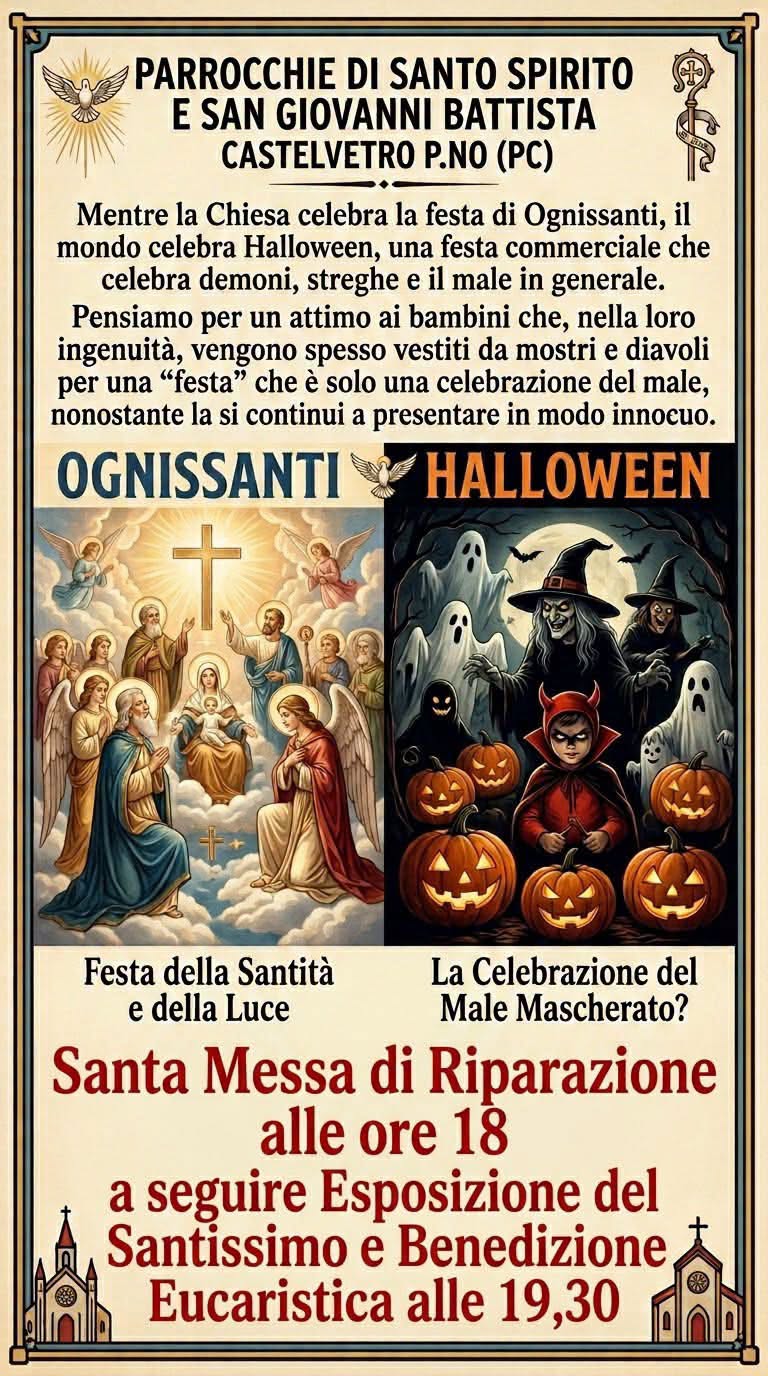 “Halloween celebra i demoni, vestite i bimbi da diavoli per esaltare il male”: l’allarme del parroco che indice una messa di riparazione