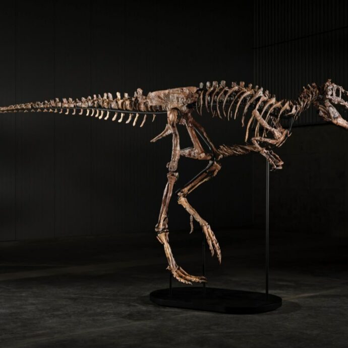 Un raro scheletro di Nanotyrannus è stato venduto all’asta da Sotheby’s a New York per 47.3 milioni di dollari