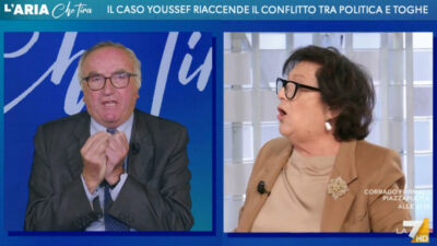 Copertina di “Signora lo dice a sua sorella”. Lite furiosa tra Matone e Bruti Liberati su La7, tra urla, risate e minacce di abbandonare lo studio