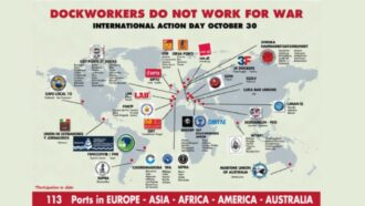 Copertina di Il 30 ottobre scioperano anche i portuali di tutto il mondo contro il traffico di armi: “Scali al servizio dei popoli, non basi per la guerra”