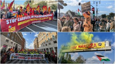 Copertina di Sciopero generale: studenti e lavoratori manifestano da Torino a Napoli. A Milano il corteo entra in tangenziale - la diretta. A Bologna tensioni con la polizia (video)